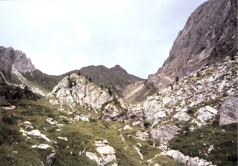 foto 62 - tscharre, abstieg zur tscharrhtte, blick zurück richtung süd-osten (tscharrknollen)