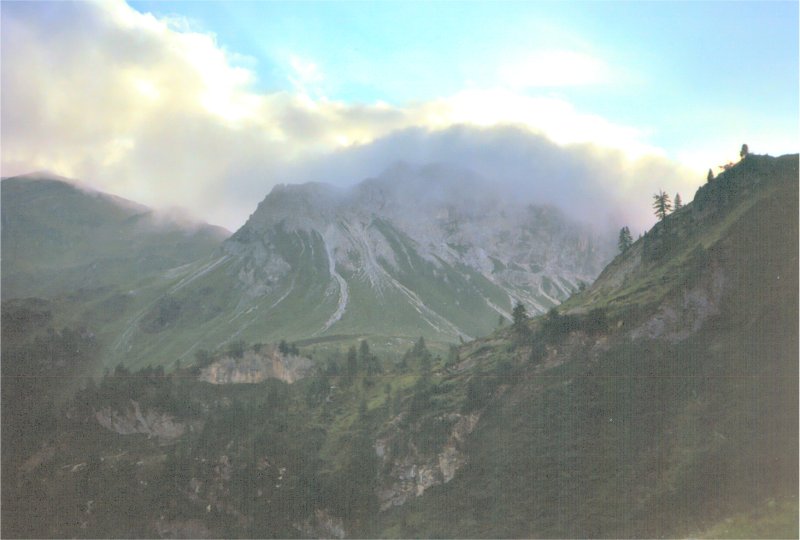 foto 65 - aufstieg zum roßkopftörl, blick zurück richtung osten (tscharrhütte, außersattel)